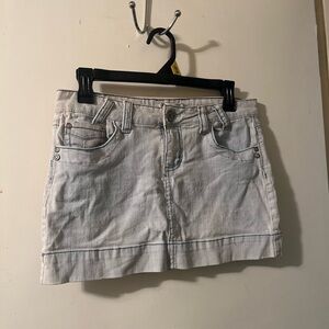 LEI Light Gray Denim Mini Skirt